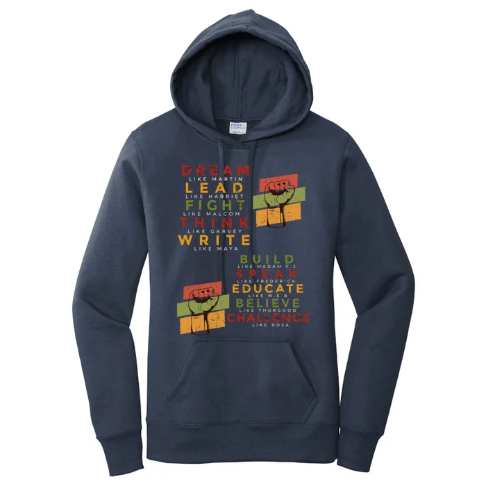 Inspiring Great African American Leaders Fist Black History Great Gift Women's Pullover Hoodie