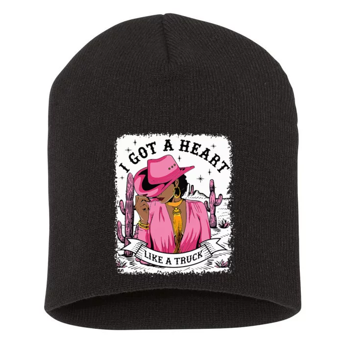 I Got A Heart Like A Truck Western Black Cowgirl African Short Acrylic Beanie