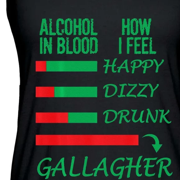 Irish Gallagher & Alcohol St Patrick Day Apparel Design Gift Ladies Essential Flowy Tank