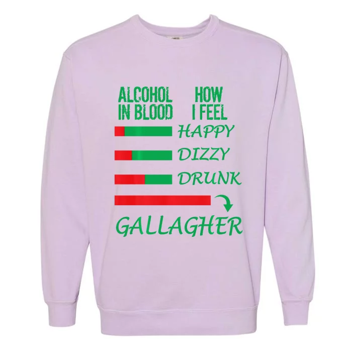 Irish Gallagher & Alcohol St Patrick Day Apparel Design Gift Garment-Dyed Sweatshirt