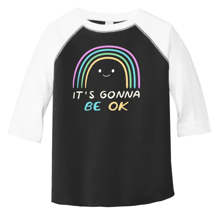 It's Gonna Be Ok Rainbow Smiley Face Positive Quote Toddler Fine Jersey T-Shirt