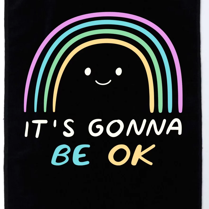 It's Gonna Be Ok Rainbow Smiley Face Positive Quote Platinum Collection Golf Towel