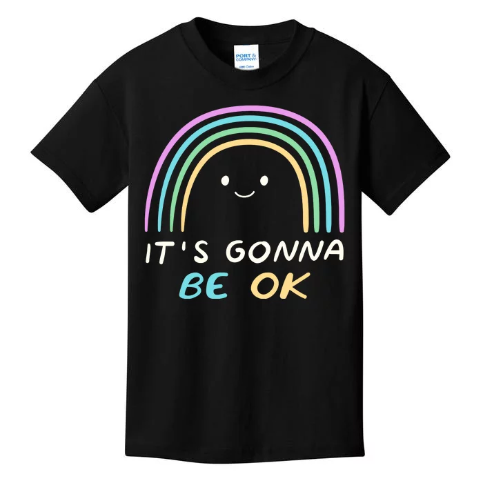 It's Gonna Be Ok Rainbow Smiley Face Positive Quote Kids T-Shirt