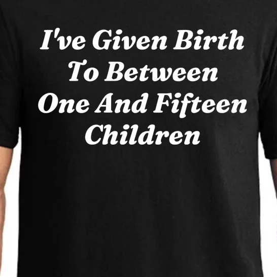 I’Ve Given Birth To Between One And Fifteen Children Funny MotherS Day Pajama Set