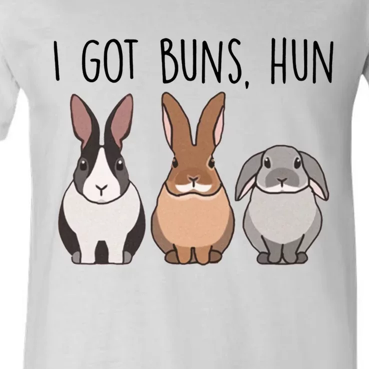 I Got Buns Hun Bunny Mom Cute Rabbit Lover Rabbit Mama Gift V-Neck T-Shirt