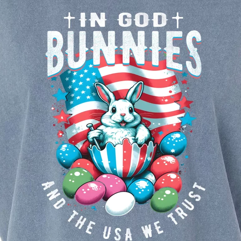 In God Bunnies Usa We Trust Easter Bunny American Patriotic Cool Gift Garment-Dyed Women's Muscle Tee