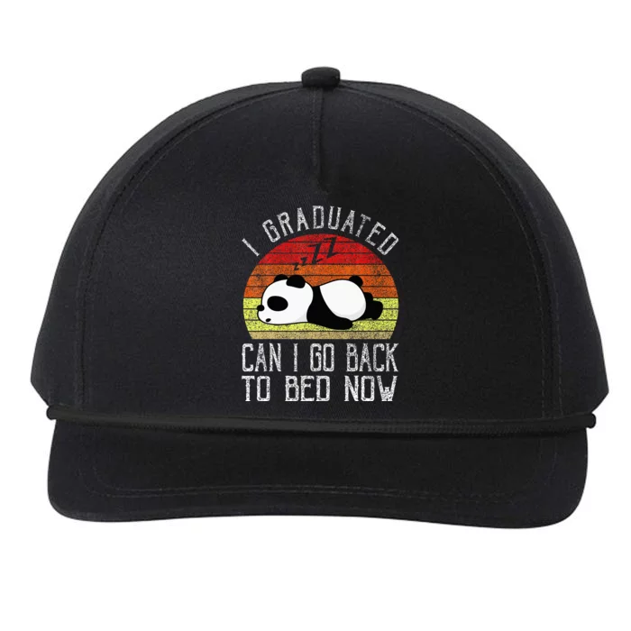 I Graduated Can I Go Back To Bed Now Cute Panda Sleeping Snapback Five-Panel Rope Hat