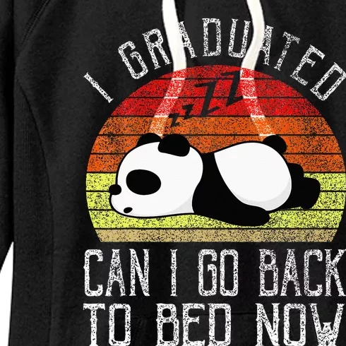 I Graduated Can I Go Back To Bed Now Cute Panda Sleeping Women's Fleece Hoodie