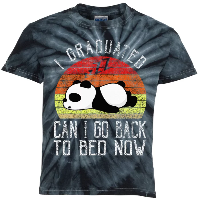 I Graduated Can I Go Back To Bed Now Cute Panda Sleeping Kids Tie-Dye T-Shirt