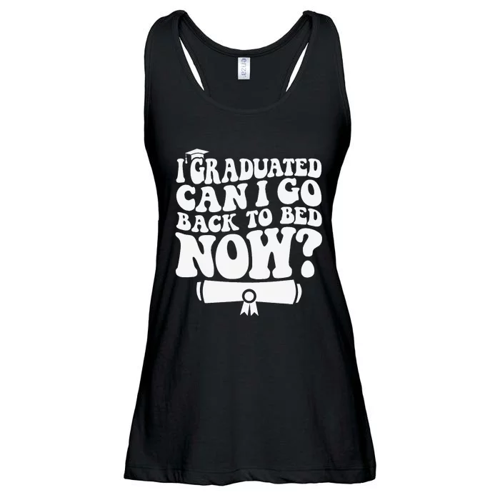 I Graduated Can I Go Back to Bed Graduation Graduate Groovy Ladies Essential Flowy Tank