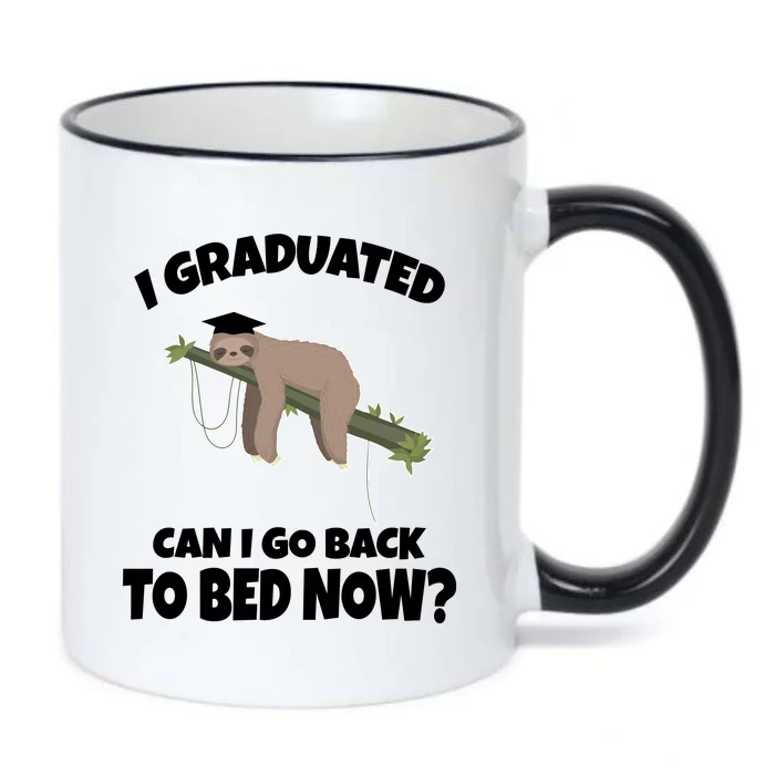 I Graduated Can I Go Back To Bed Now Sloth Black Color Changing Mug