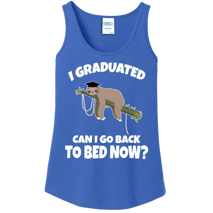 I Graduated Can I Go Back To Bed Now Sloth Ladies Essential Tank