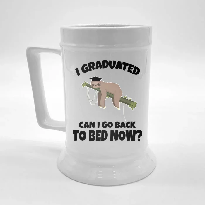 I Graduated Can I Go Back To Bed Now Sloth Front & Back Beer Stein