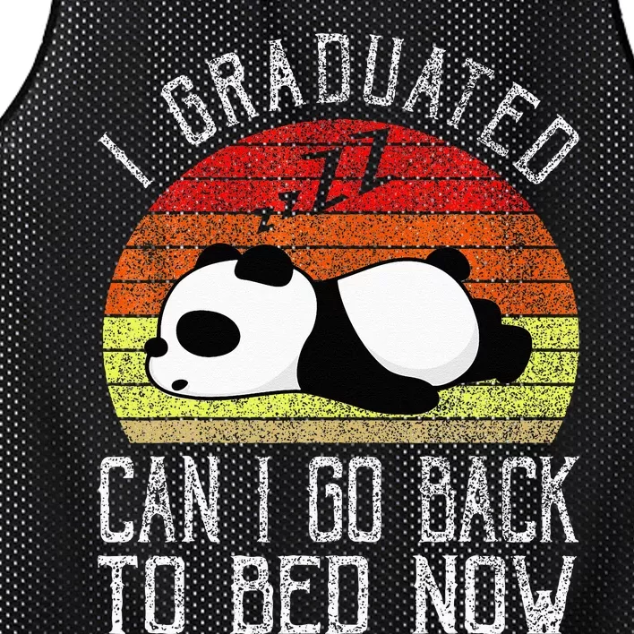 I Graduated Can I Go Back To Bed Now Cute Panda Sleeping Mesh Reversible Basketball Jersey Tank