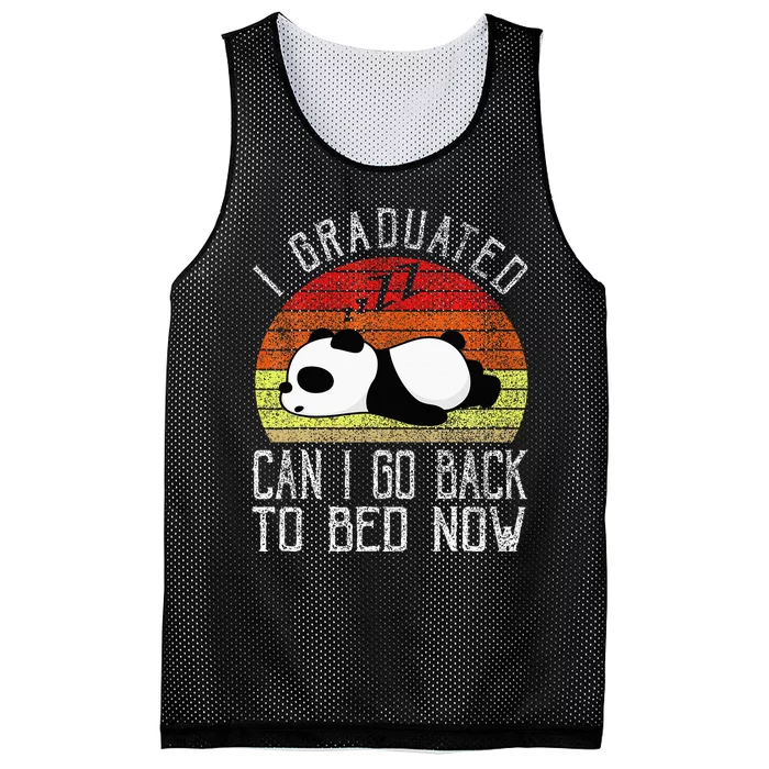 I Graduated Can I Go Back To Bed Now Cute Panda Sleeping Mesh Reversible Basketball Jersey Tank