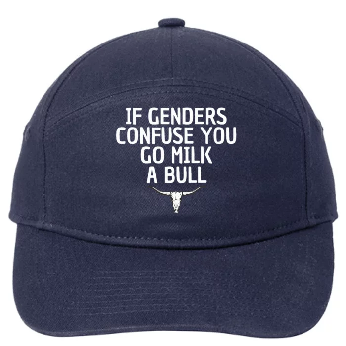 If Genders Confuse You Go Milk A Bull 7-Panel Snapback Hat