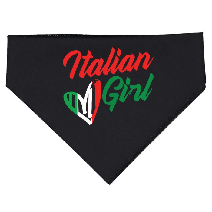 Italian Girl Cute Italy Culture Italian Roots USA-Made Doggie Bandana