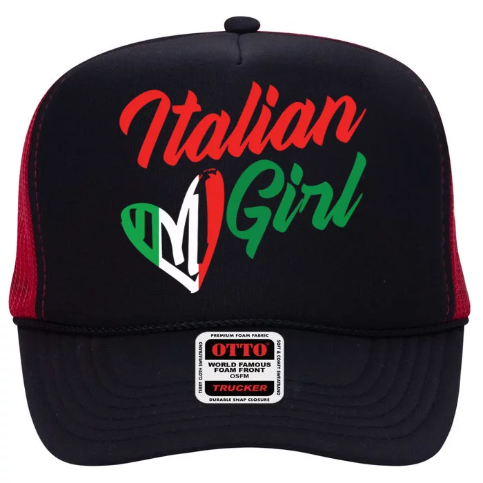 Italian Girl Cute Italy Culture Italian Roots High Crown Mesh Trucker Hat