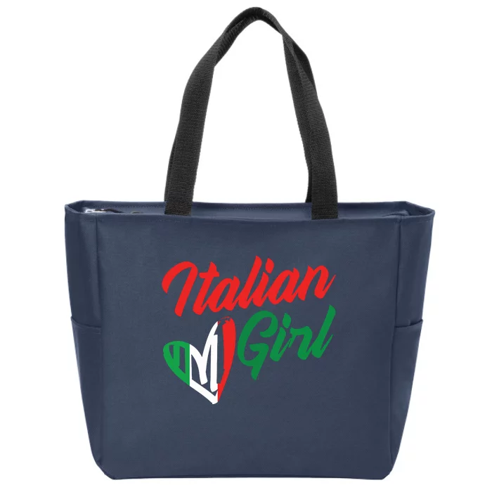 Italian Girl Cute Italy Culture Italian Roots Zip Tote Bag