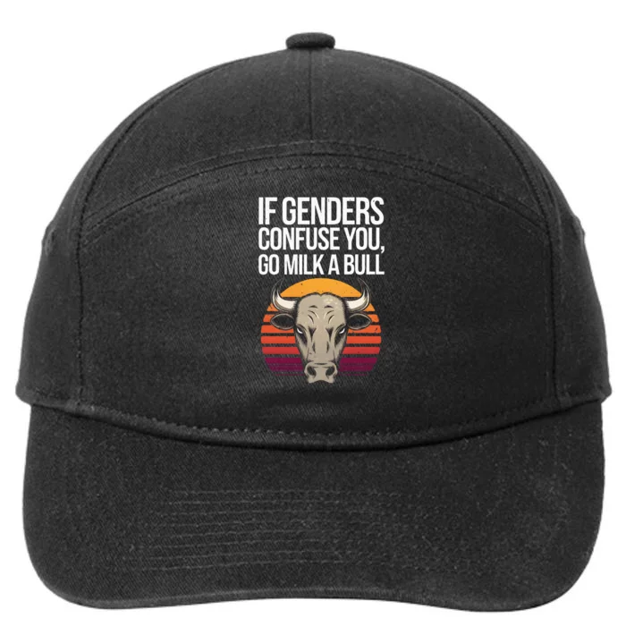 If Gender Confuse You Go Milk A Bull 7-Panel Snapback Hat