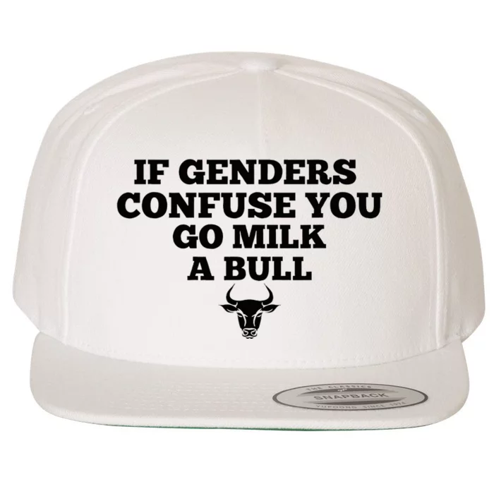 If Genders Confuse You Go Milk A Bull Wool Snapback Cap