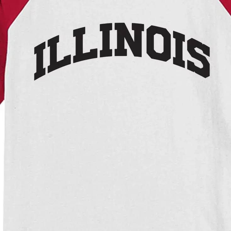 Illinois Gift College University Text Sports Design Kids Colorblock Raglan Jersey