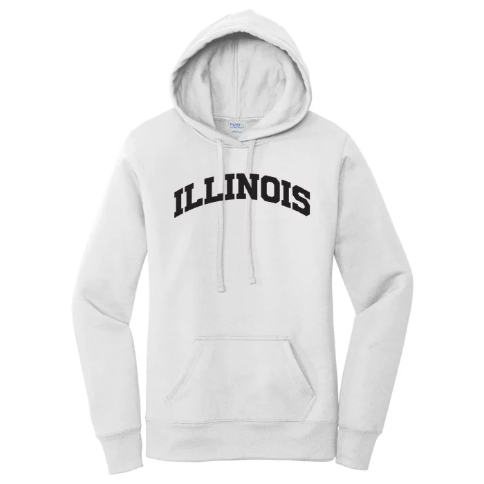 Illinois Gift College University Text Sports Design Women's Pullover Hoodie