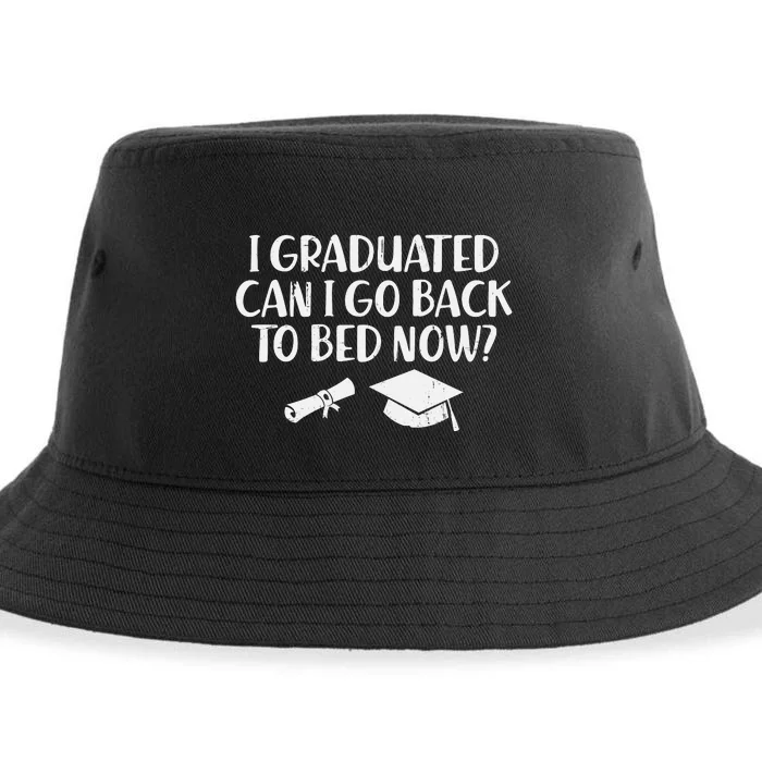 I Graduated Can I Go Back To Bed T Sustainable Bucket Hat