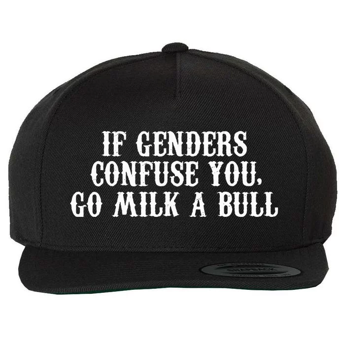 If Genders Confuse You Go Milk A Bull Wool Snapback Cap