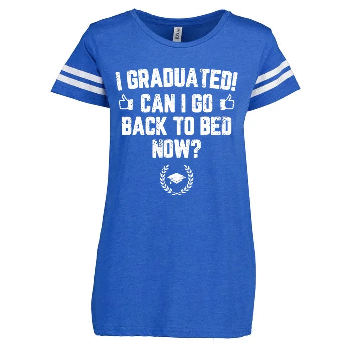 I Graduated Can I Go Back To Bed Now Graduation Enza Ladies Jersey Football T-Shirt