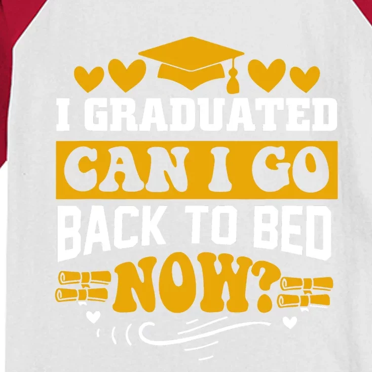 I Graduated Can I Go Back To Bed Now Kids Colorblock Raglan Jersey