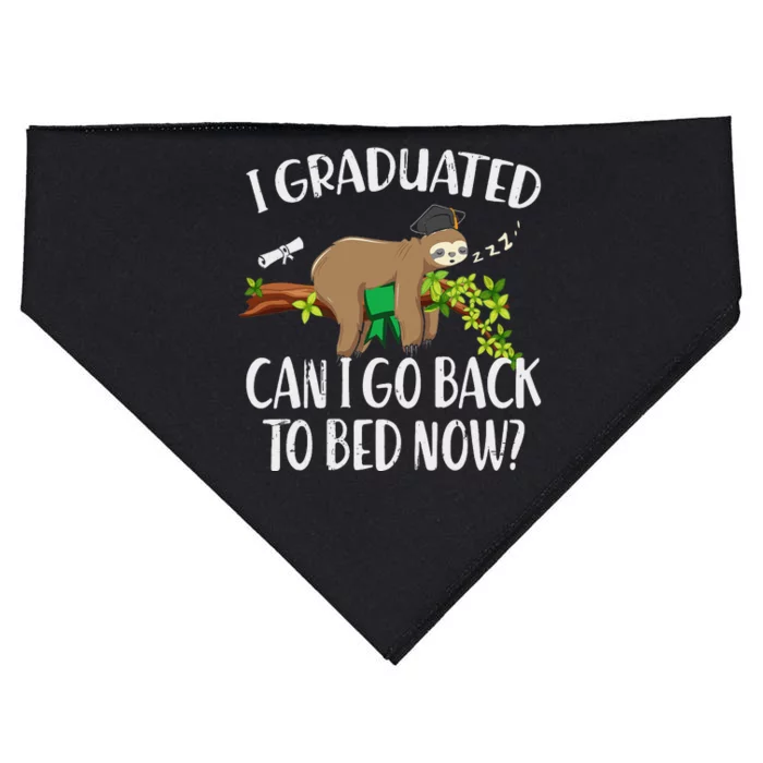 I Graduated Can I Go Back To Bed Now Graduation USA-Made Doggie Bandana