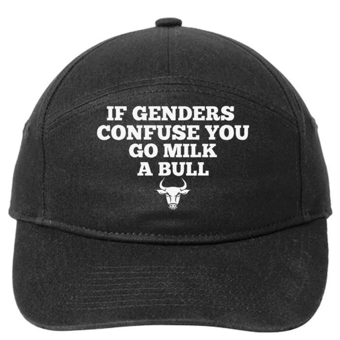 If Genders Confuse You Go Milk A Bull 7-Panel Snapback Hat