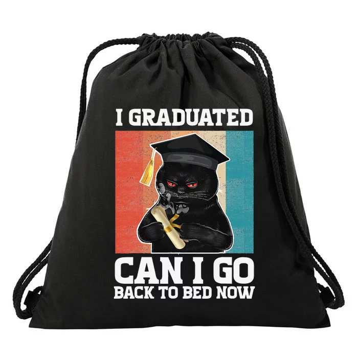 I Graduated Can I Go Back To Bed Now Drawstring Bag