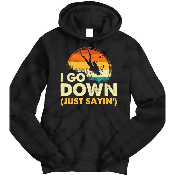 I Go Down Scuba Diver Diving Instructor Underwater Tie Dye Hoodie