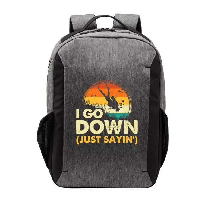 I Go Down Scuba Diver Diving Instructor Underwater Vector Backpack