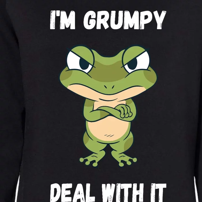 IM Grumpy Deal With It Ironie Saying Funny Frog Womens California Wash Sweatshirt