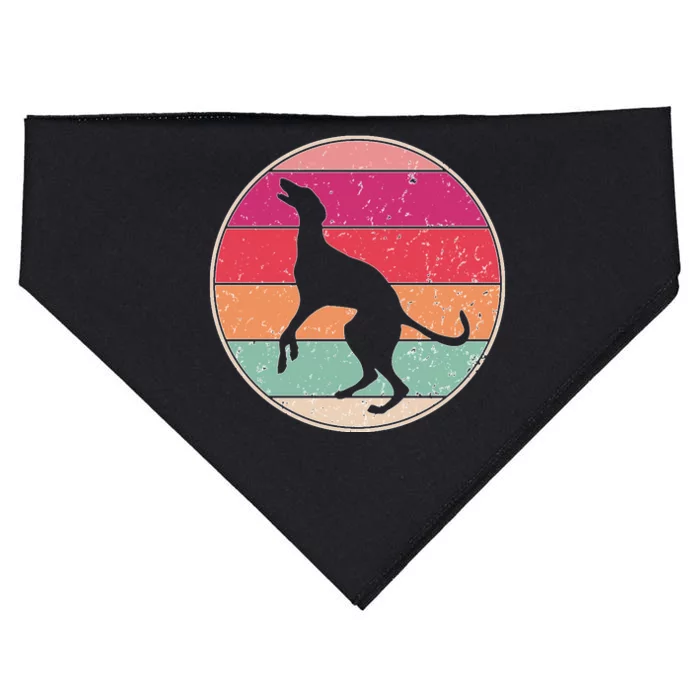 Intage Greyhound Dog Retro Pet Lover Dog Mom Distressed USA-Made Doggie Bandana