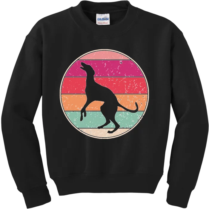 Intage Greyhound Dog Retro Pet Lover Dog Mom Distressed Kids Sweatshirt