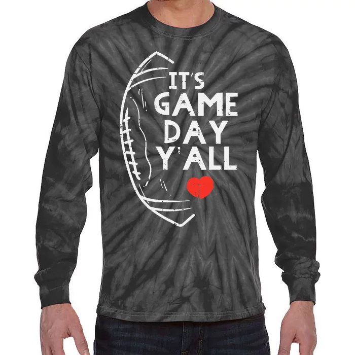 Its Game Day Yall American Football Sports Tie-Dye Long Sleeve Shirt