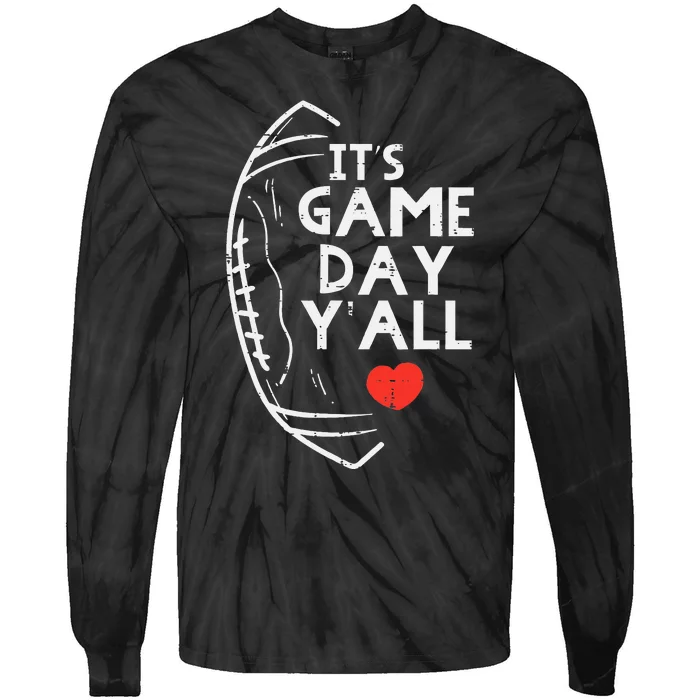 Its Game Day Yall American Football Sports Tie-Dye Long Sleeve Shirt