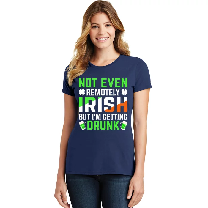 I'm Getting Drunk Irish Flag Shamrock St Patrick's Day Beer Women's T-Shirt