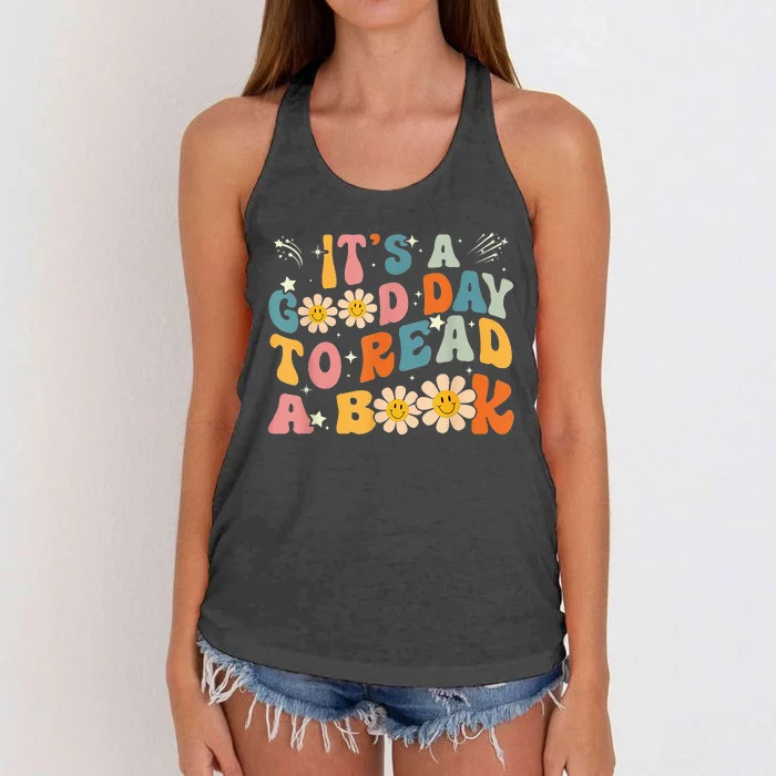 It's Good Day To Read Book Funny Library Reading Lovers Women's Knotted Racerback Tank