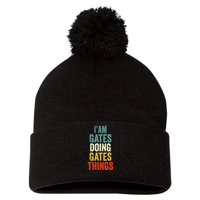 IM Gates Doing Gates Things Gates Personalized Pom Pom 12in Knit Beanie