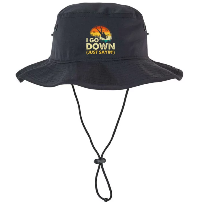 I Go Down Scuba Diver Diving Instructor Underwater Legacy Cool Fit Booney Bucket Hat