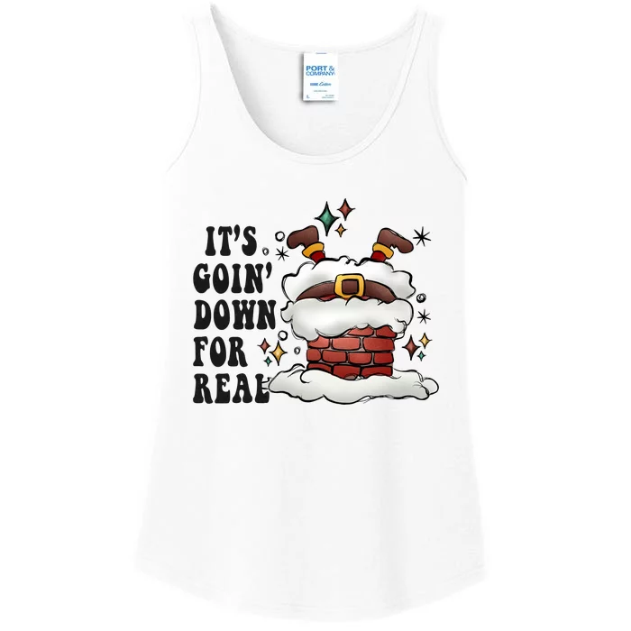 Its Goin Down For Real Funny Santa Christmas Ladies Essential Tank