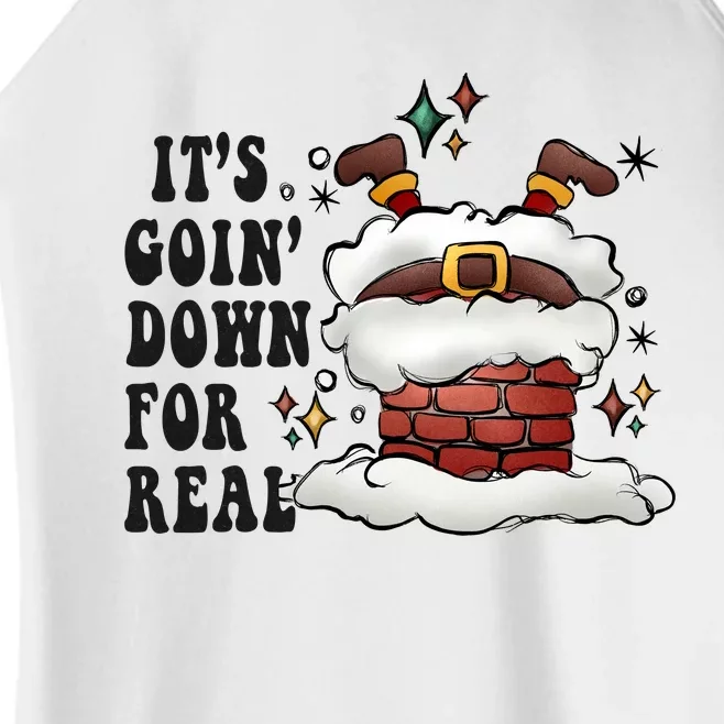 Its Goin Down For Real Funny Santa Christmas Women’s Perfect Tri Rocker Tank