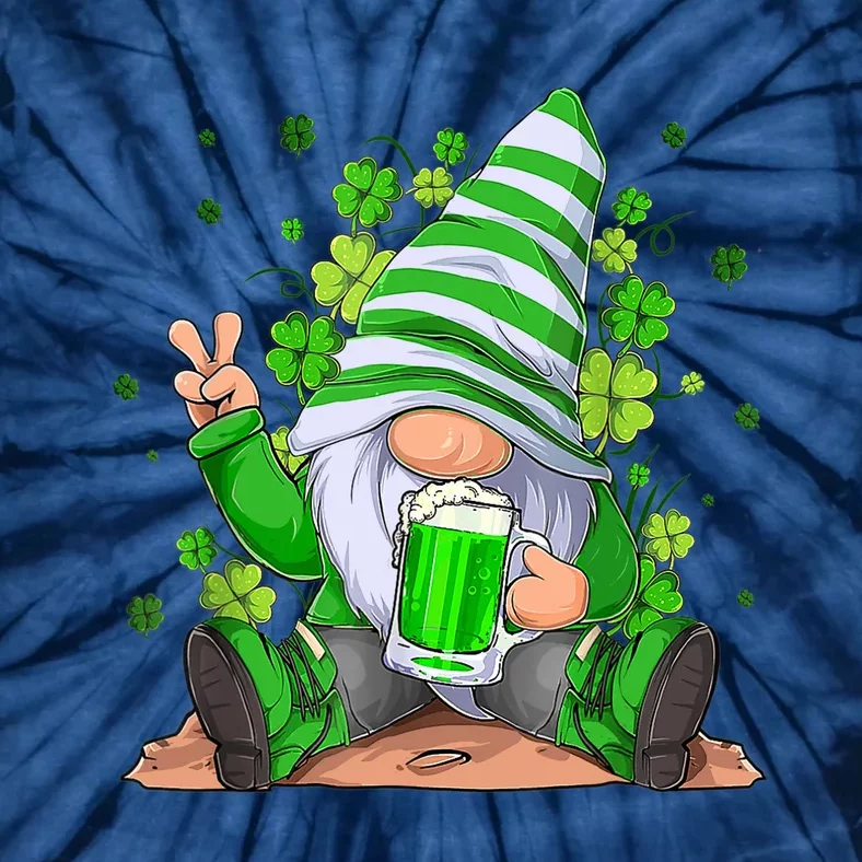 Irish Gnome Drink Beer Lucky Shamrock Gnome St Patricks Day Tie-Dye T-Shirt