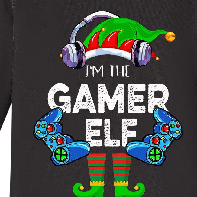 I'm Gamer Elf Funny Christmas Xmas Holiday Elf Matching Baby Long Sleeve Bodysuit