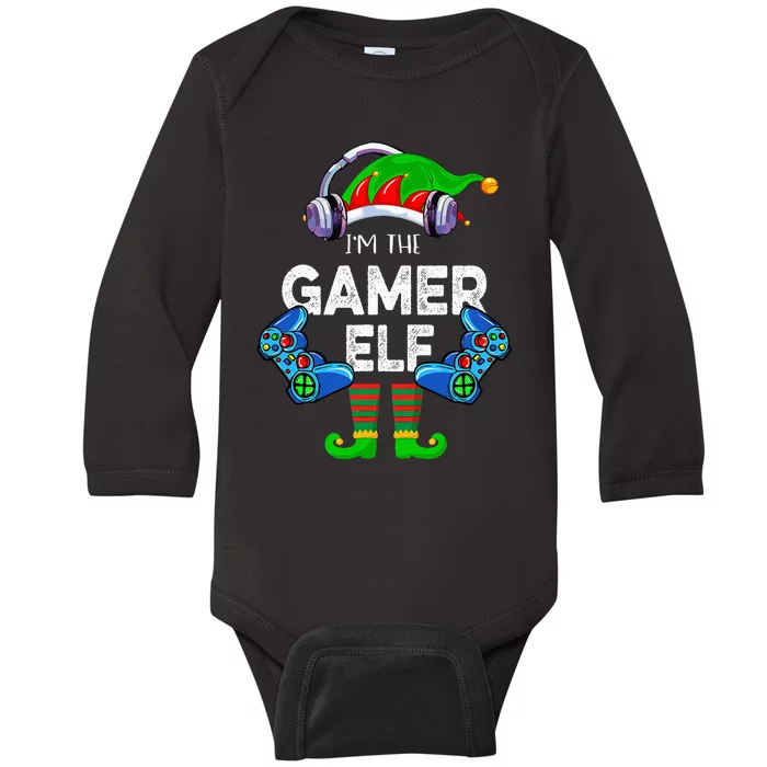 I'm Gamer Elf Funny Christmas Xmas Holiday Elf Matching Baby Long Sleeve Bodysuit